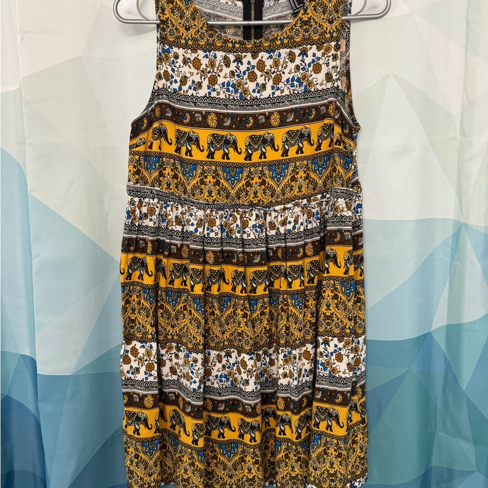 Forever 21 Yellow and Orange Sleeveless Sundress